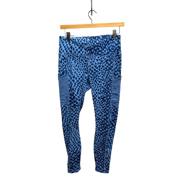 Fabletics PowerHold On the Go High Waist Navy & Cornflower Marina Sahara Print L - Picture 2 of 6